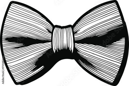 Smooth line art of a bow tie with folds 3