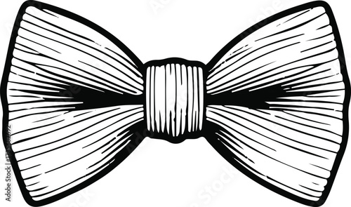 Smooth line art of a bow tie with folds