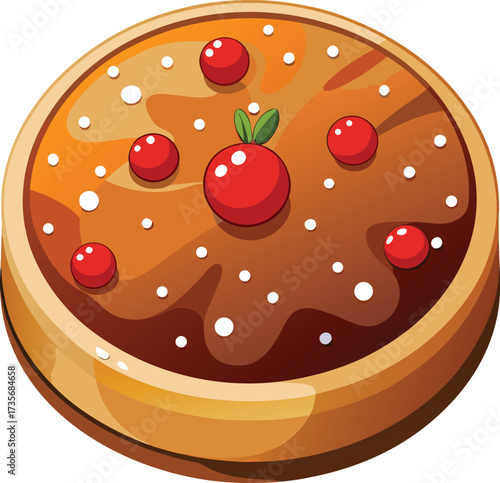 Christmas Fruitcake Traditions decorated cake with mixed candied fruit topping