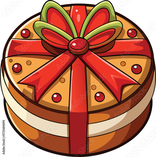 Christmas Fruitcake Traditions rich dark cake with walnut and cherry arrangement