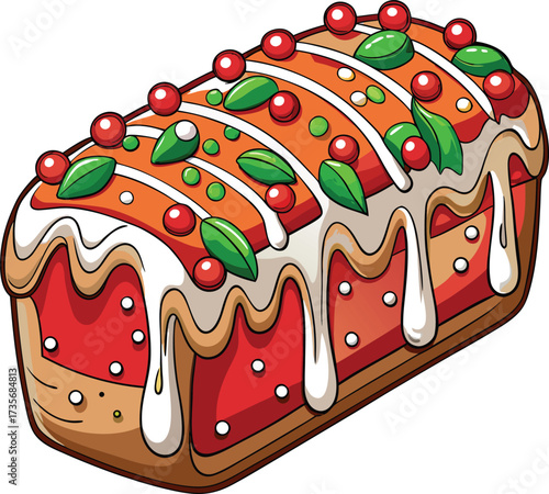 Christmas Fruitcake Traditions bundt style cake with colorful fruit decoration