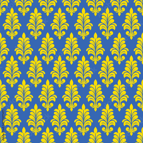 Deep blue backdrop accented by vivid yellow elements in a precise, orderly arrangement, delivering a sense of luxury and energy through bold color contrast.