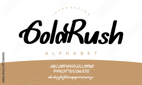 Gold Rush Bold Brush Script Alphabet Typeface for Branding