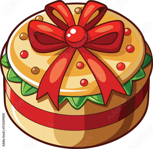 Christmas Fruitcake Traditions decorated cake with almond and candied fruit topping