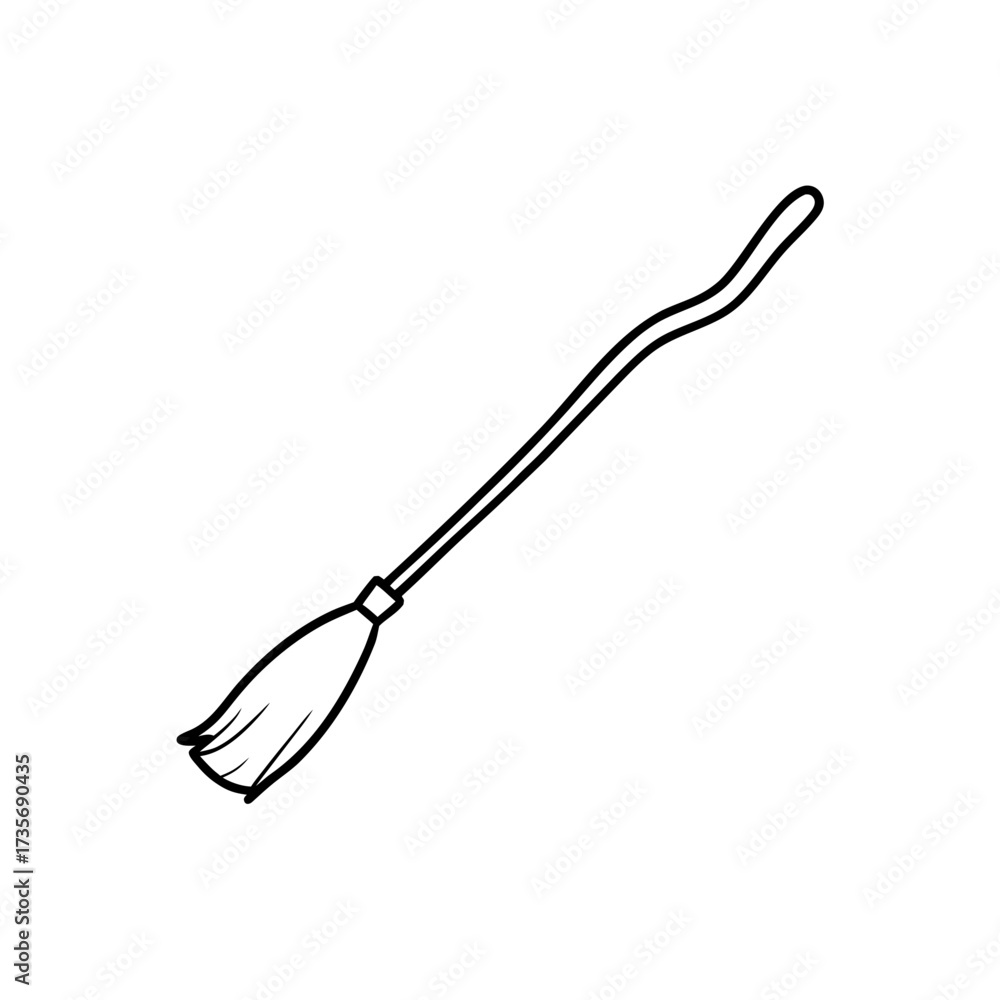 Obraz premium Simple outline of a broomstick