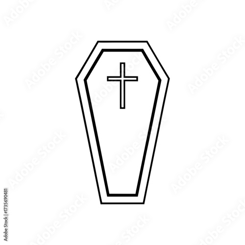 Outline of a coffin with cross
