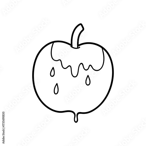 Apple with dripping substance