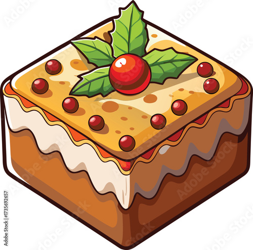 Christmas Fruitcake Traditions elegant cake with mixed fruit and walnut arrangement