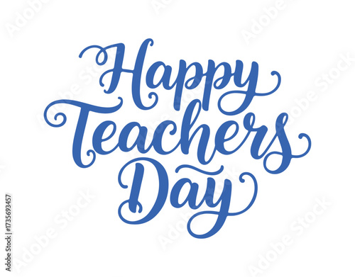 Stylish hand lettering for the Happy Teachers Day festivities on a doodle floral background