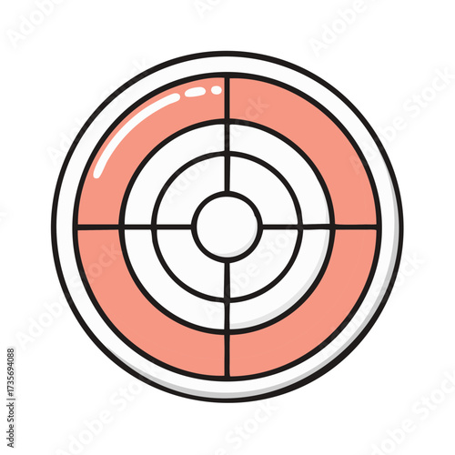 Modern target icon with bullseye and crosshairs symbolizing aim goal focus and strategy