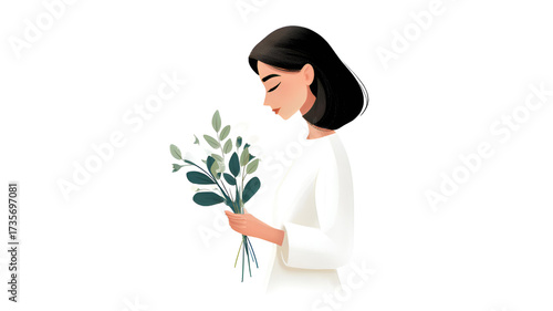 pregnant woman with flowers