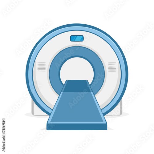 Illustration of a medical scanner, health technology, diagnostic equipment