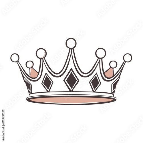 Stylized Crown with Ornate Design and Gemstone Accents