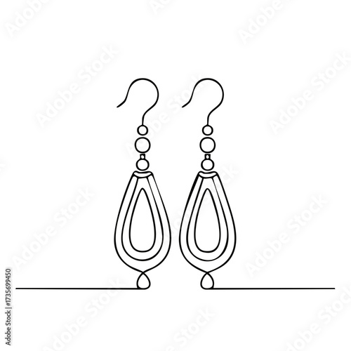 Elegant Teardrop Earrings Contour Drawing Delicate Jewelry Fashion Accessory Minimalist Design Adornment Line Art