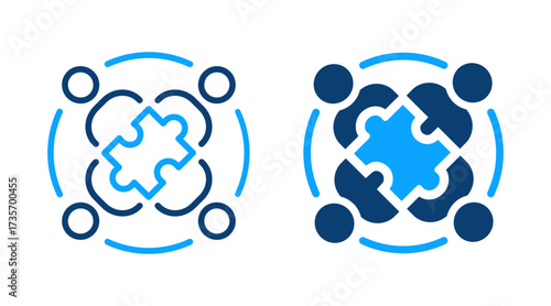 Unity icons. Symbol of teamwork and collaboration. Vector illustration