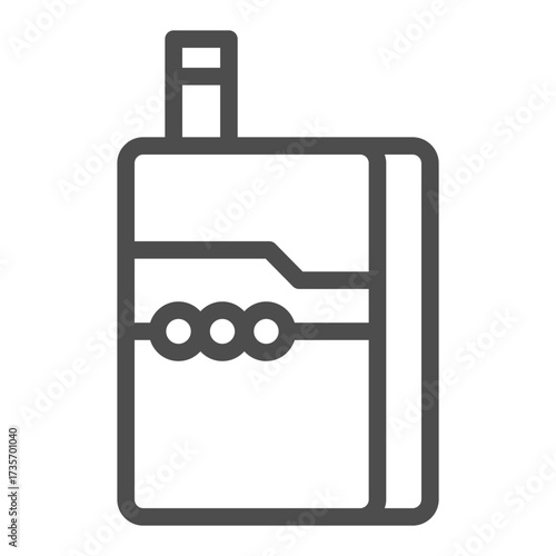 Electronic cigarette line icon, device concept. Vector graphics. Smoking tobacco sign on white background, outline style icon for mobile or web design.