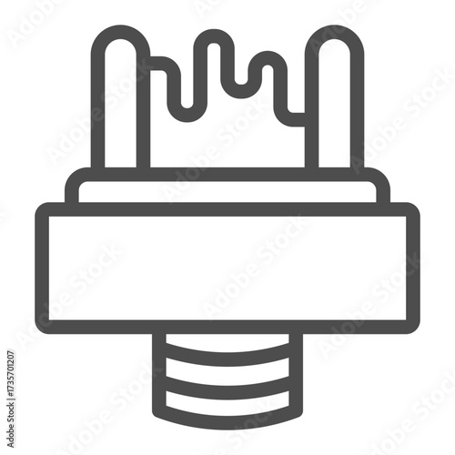 Atomizer with springs line icon, vape device concept. Vector graphics. Vaping sign on white background, outline style icon for mobile or web design.