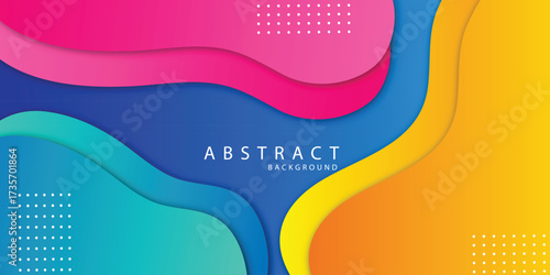 Orange and blue geometric background design. Creative design with wave shapes and lines for template. 