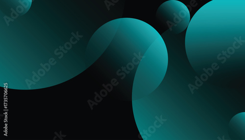Modern abstract background with glowing geometric lines and decoration. Green gradient circle shape graphic elements