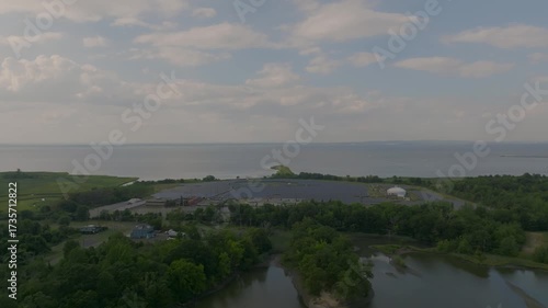 Wallpaper Mural Beautiful 4K aerial drone footage showing a sweeping coastline bay with clear water and natural landscape, ideal for travel, tourism, or nature visuals. Torontodigital.ca