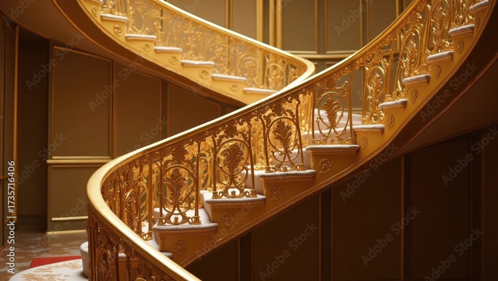 Obraz premium Gilded staircase with ornate railing