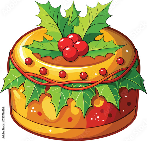 Christmas Panettone Celebration golden panettone with brown chocolate decoration