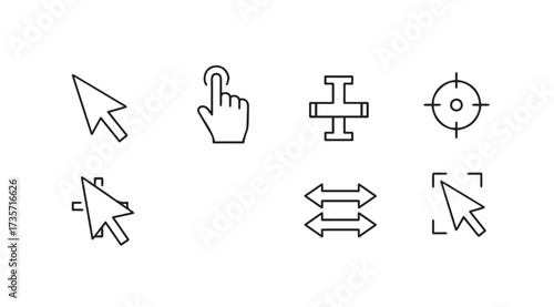 Vector art of cursor icon set