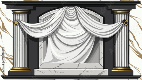 A marble tile featuring a smooth white background with subtle veining..eps