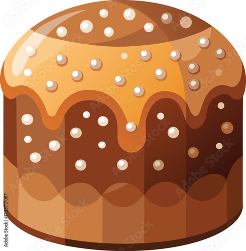 Christmas Panettone Celebration round panettone with brown surface and nuts