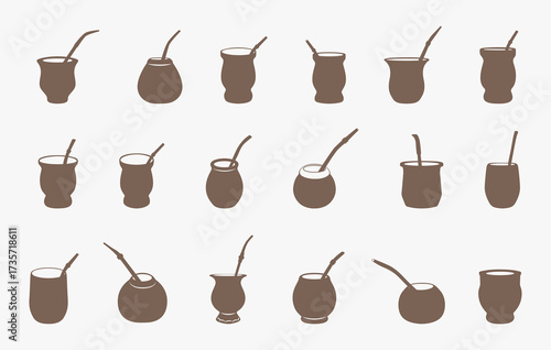 Mate cup svg, Yerba mate cup svg, Mate cup silhouette, Traditional mate cup svg, Mate tea silhouette, Yerba mate svg, Traditional Argentinian mate cup svg. 