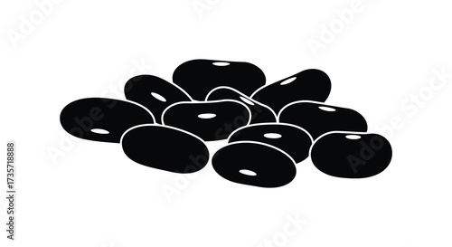 A simple black and white illustration of a cluster of kidney beans