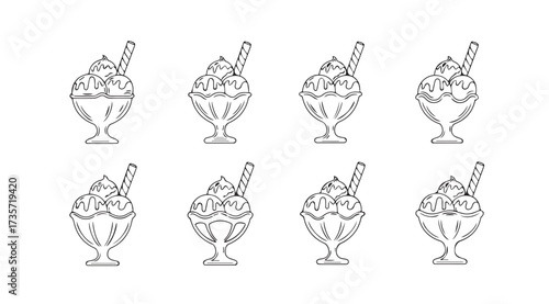 Vector art of ice cream set