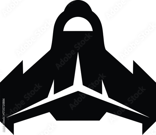 Futuristic Abstract Geometric Spacecraft Vector Icon