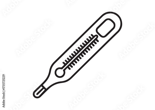 Medical thermometer line art vector