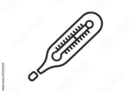Medical thermometer line art vector