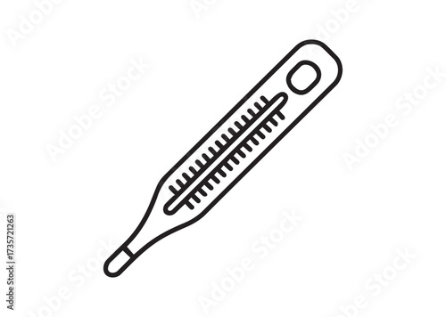 Medical thermometer line art vector