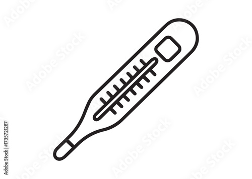 Medical thermometer line art vector