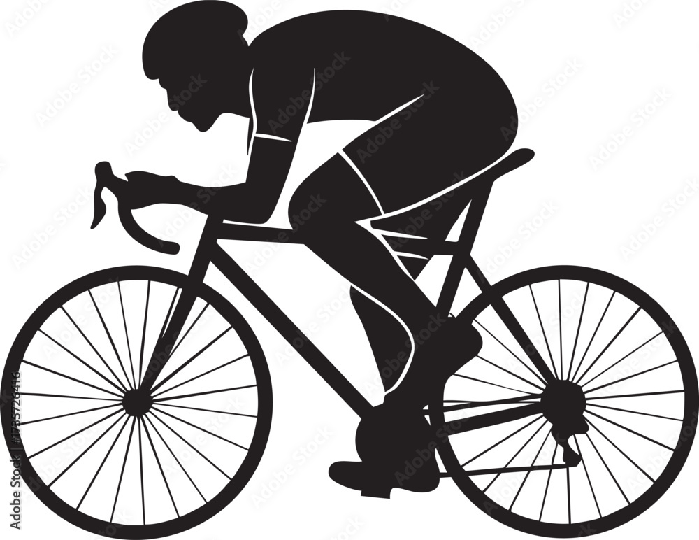 Fototapeta premium Sprint Racing Pose silhouette vector