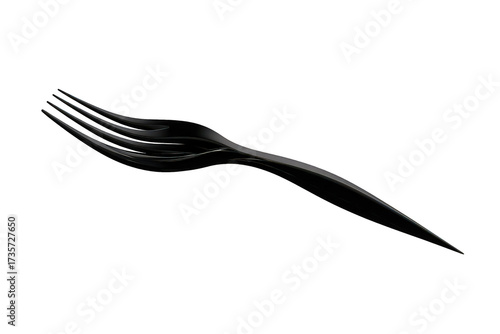Black Fork Against Black Background
