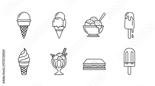 Vector art of ice cream collection