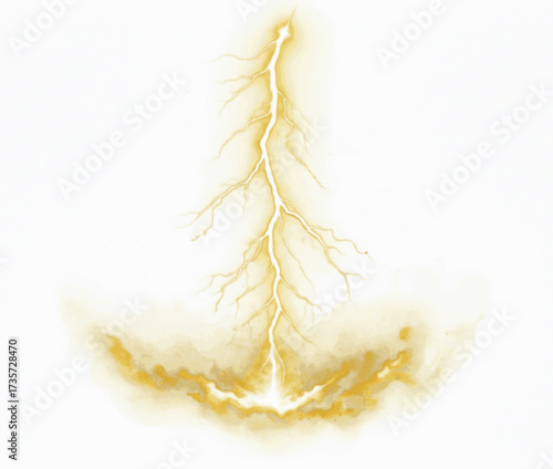 Aureus Fracture Golden Bolt isolated watercolor vector illustration svg