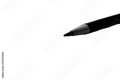 Closeup Black Pencil Tip on Transparent Background