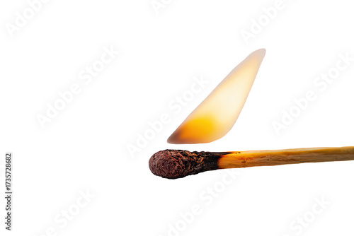 Close-up of a Lit Matchstick Against Black Background