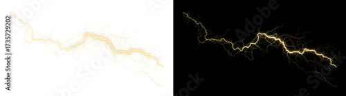 Fotografía Yellow lightning bolt or magical energy discharge