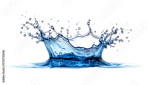 Water crown splash on black