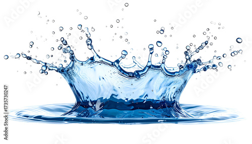 Water crown splash on a black backdrop