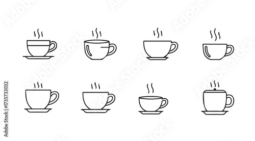 Vector art of coffee cup line art
