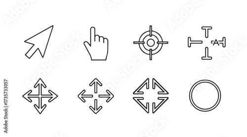 Vector art of cursor icon set