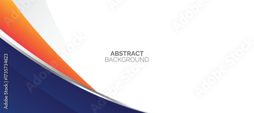 Abstract orange and blue banner background. Graphic design banner pattern background template with dynamic curve shapes. Suit for business, cover, header, wallpaper, corporate, website, flyer