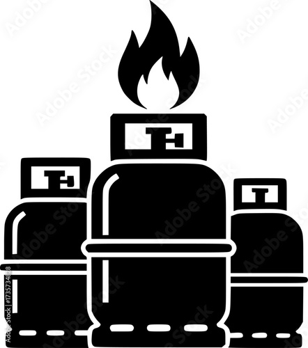 Gas cylinders icon design illustration. icon concept in flat
